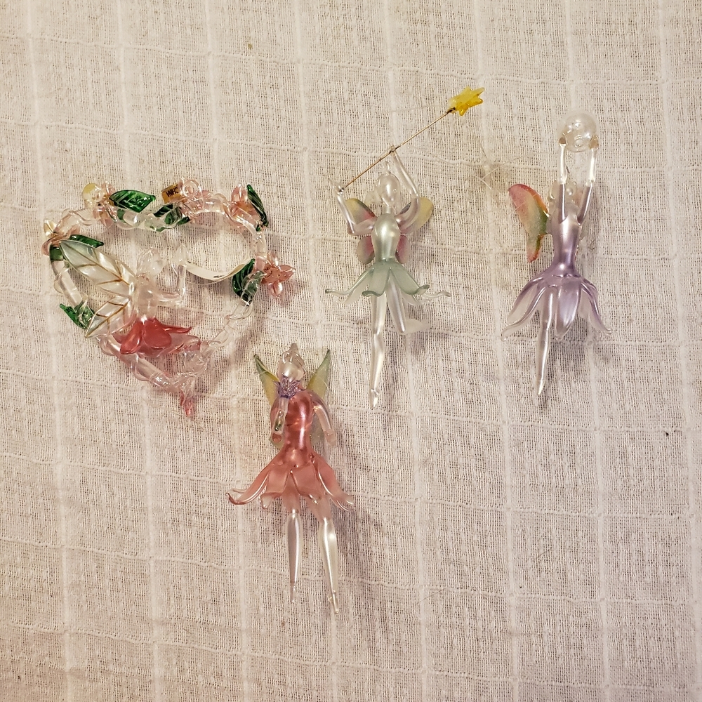 Glass fairy ornaments